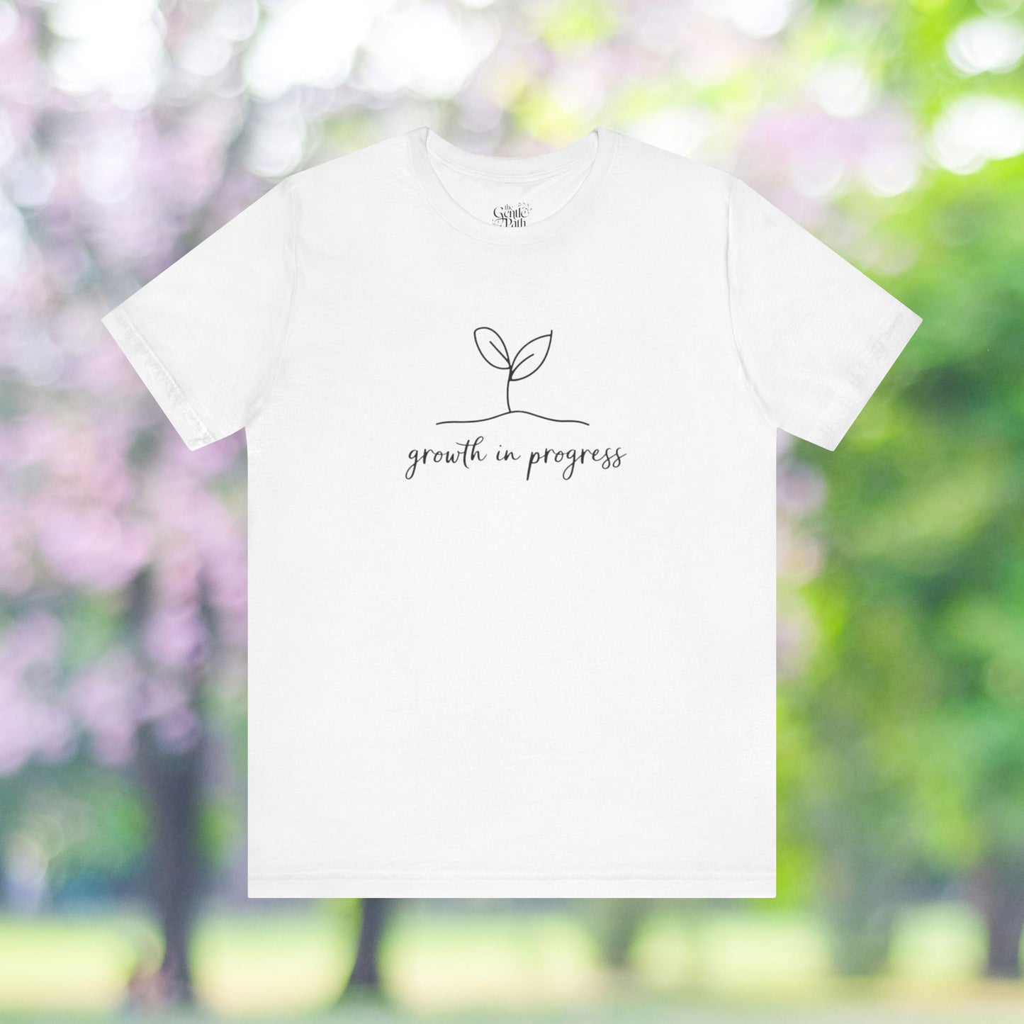 Minimalist tee with growth in progress plant design