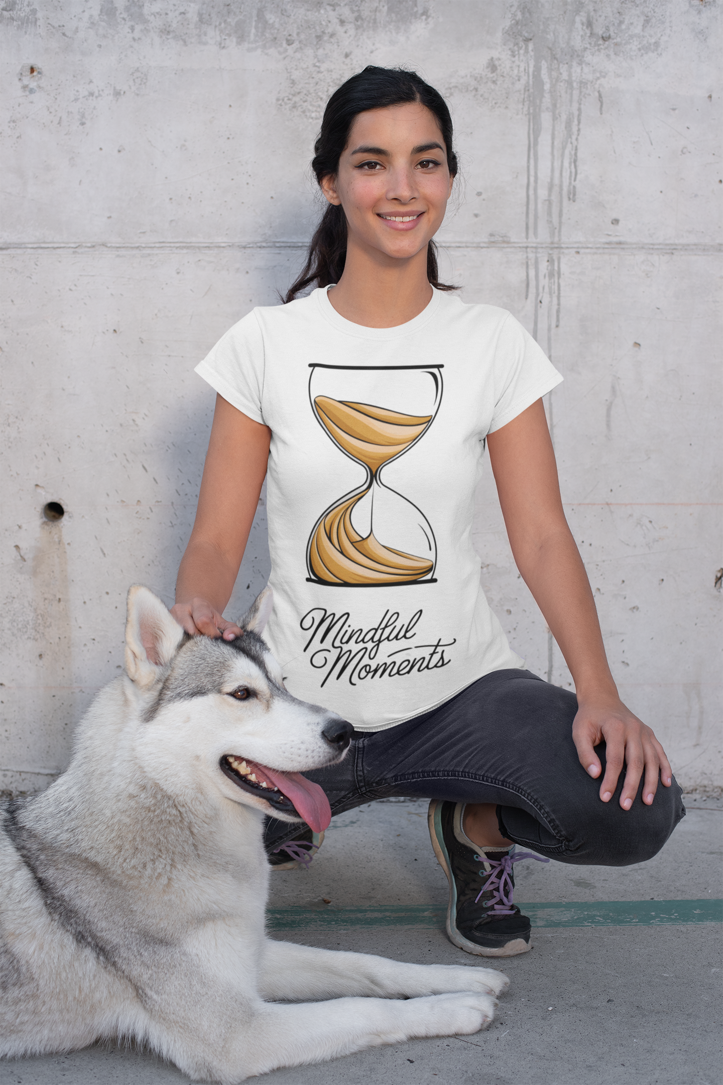 Stylish tee with banana hourglass graphic for mindful moments.